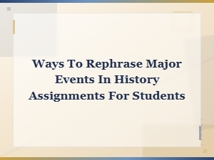 Event Vocabulary Alternatives for History Assignments